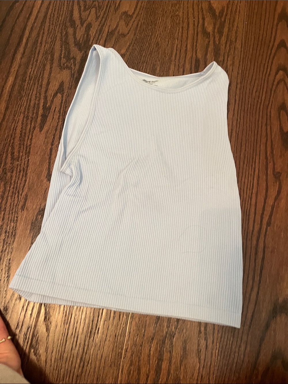 Ardene Basic Light Blue Ribbed Tank Top